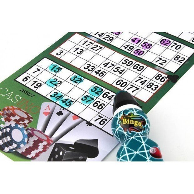 marqueur bingo sur feuille de loto