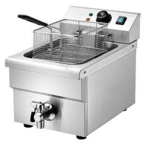 Friteuse professionnelle inox Bartscher - Friteuse pro de 8 litre avec  vanne de vidange