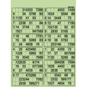 42 Paper 90 ball bingo tickets - 12 grids