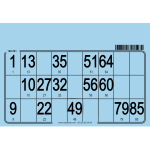 Cartons de loto et feuilles loto I 4 différentes épaisseurs au choix