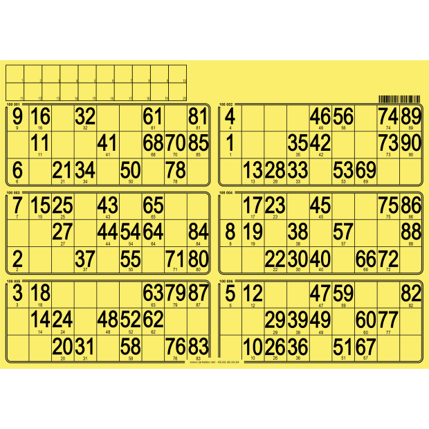 84 Planches de loto feuille - 6 grilles - à tamponner