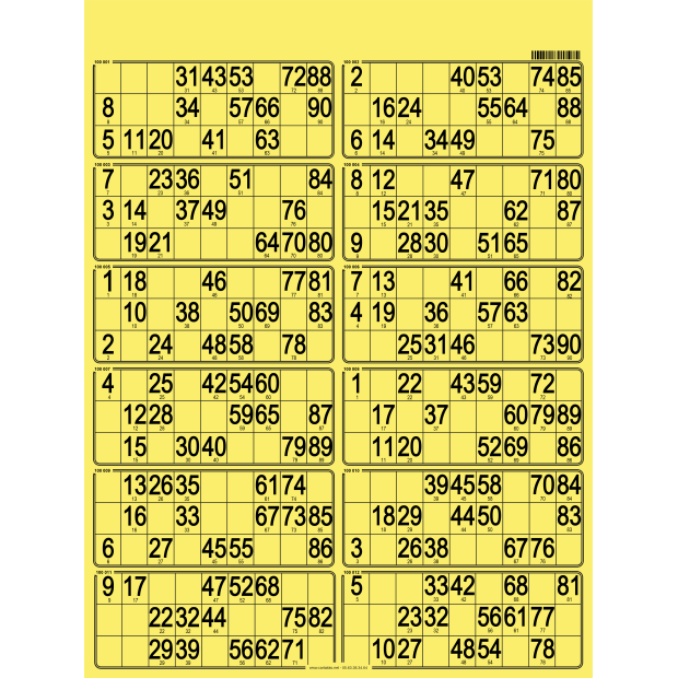 42 Planches de loto feuille - 12 grilles