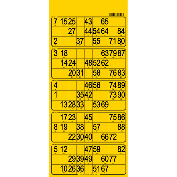 100 Planches de loto feuille - 5 grilles