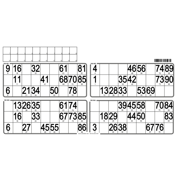125 Planches de loto feuille - 4 grilles - à tamponner
