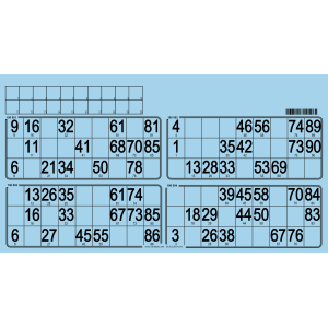 125 Planches de loto feuille - 4 grilles - à tamponner