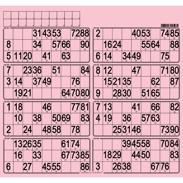 63 Planches de loto bristol - 8 grilles - à tamponner