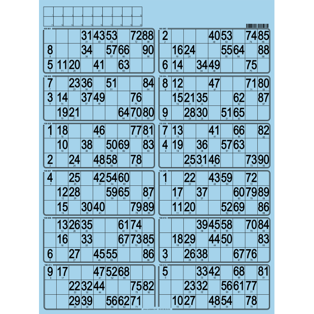 42 Planches de loto bristol - 12 grilles - à tamponner