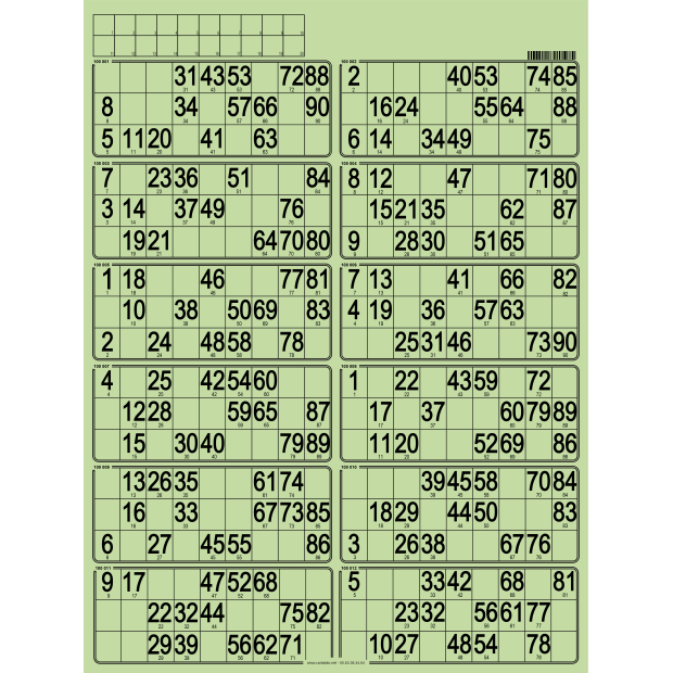 42 Planches de loto rigide - 12 grilles - à tamponner