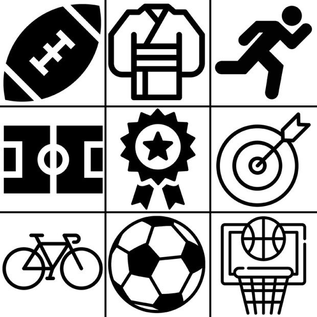 Jeux de 9 symboles caoutchouc