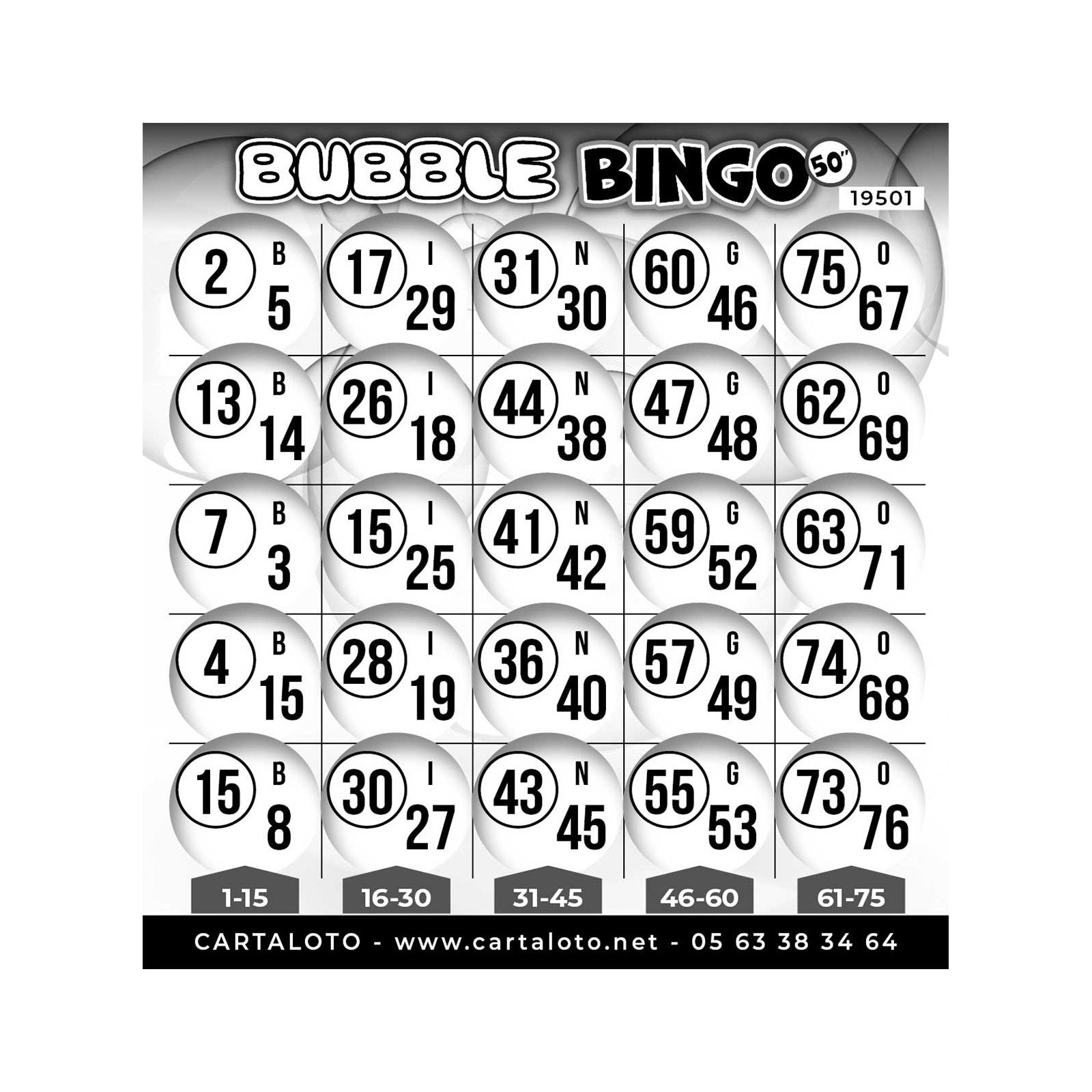 Bubble bingo 50 num ros i grille bingo i jeu de loto