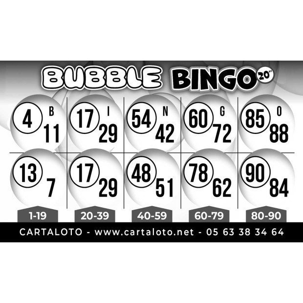 Bubble Bingo 20 numéros