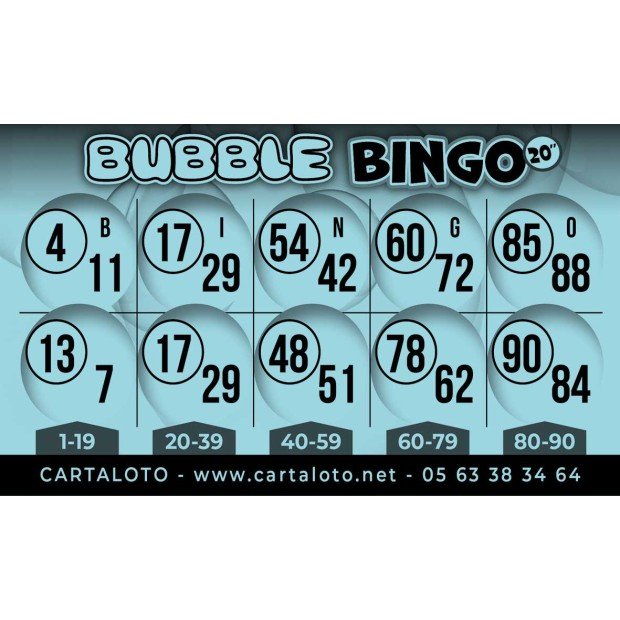Bubble Bingo 20 numbers