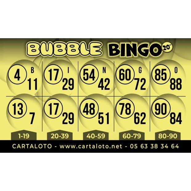 Bubble Bingo 20 numéros