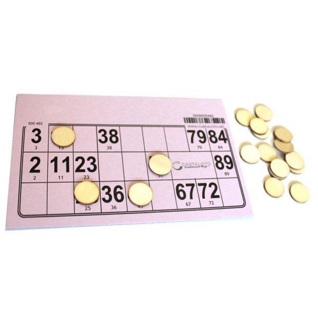 Pack of 2500 eco wooden bingo chips