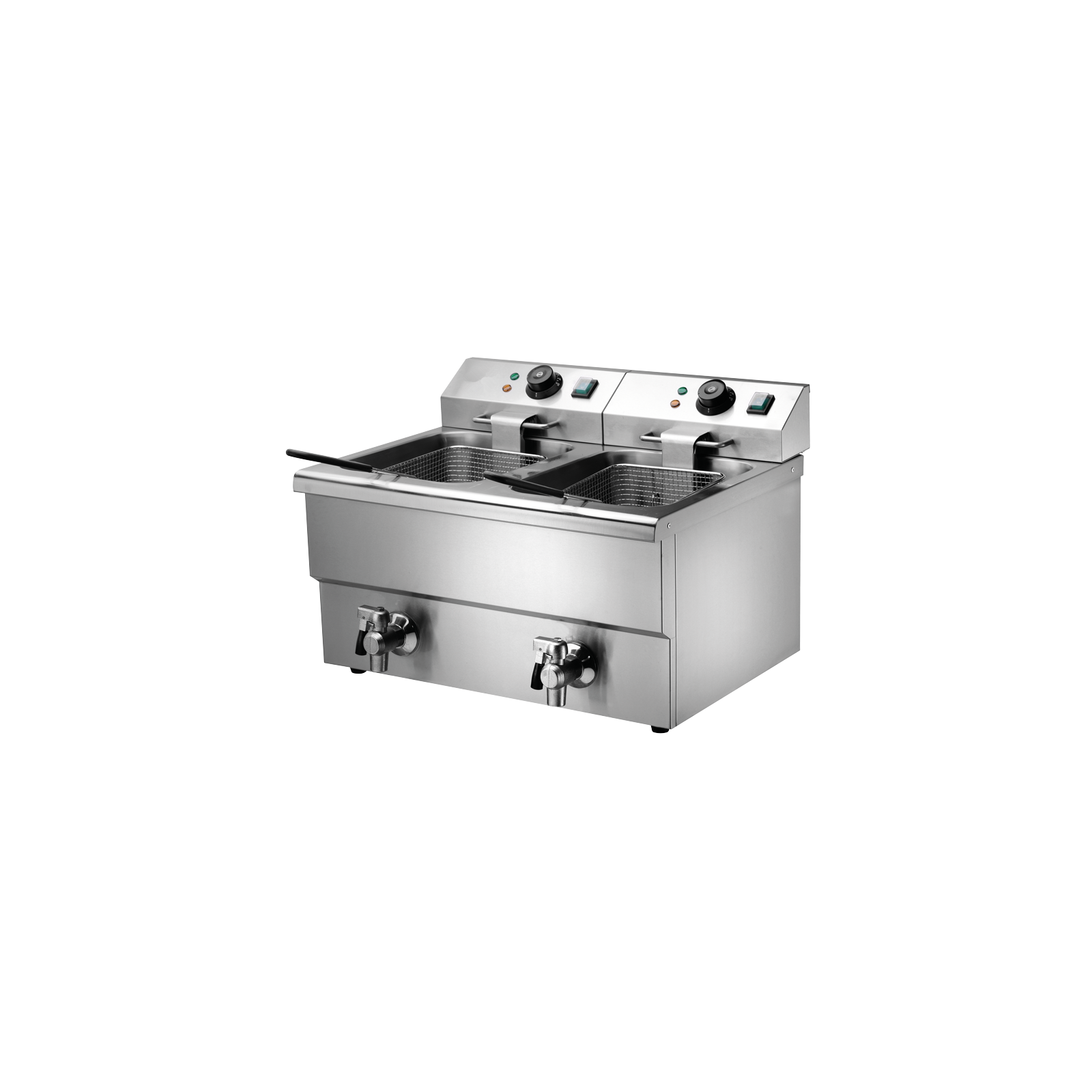 Friteuse Professionnelle Double Cuve 17+17 L Triphasée Sur Coffre Fe70 80e Rf Redfox