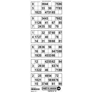 Feuille de loto blanc 6 grilles