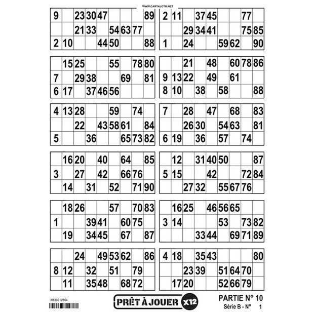 Prêt à Jouer - 12 grids