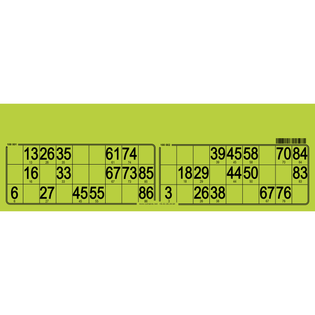 250 Planches de loto feuille - 2 grilles