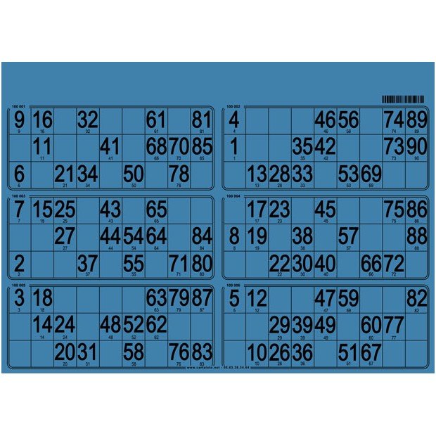 84 Bristol 90 ball bingo cards - 6 grids