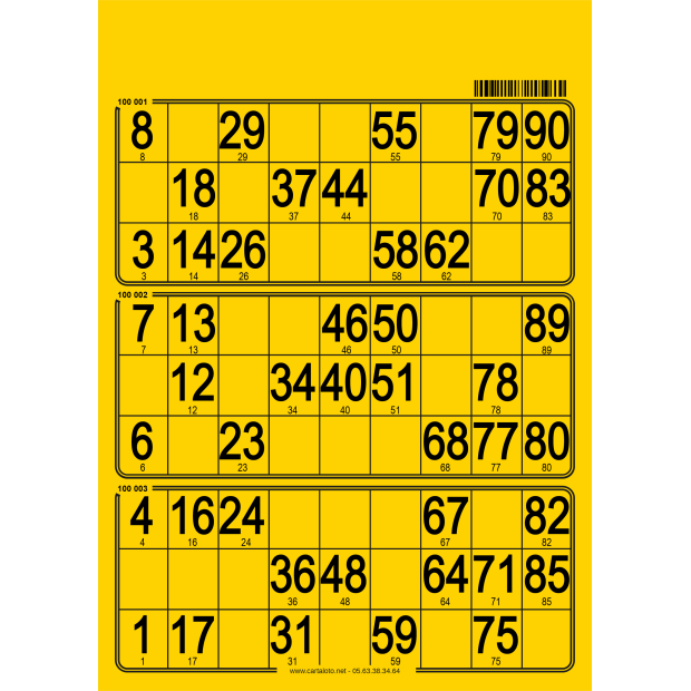 167 Planches de loto feuille - 3 grilles