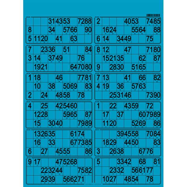 42 Planches de loto feuille - 12 grilles