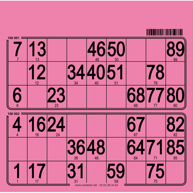 carton loto personnalisé