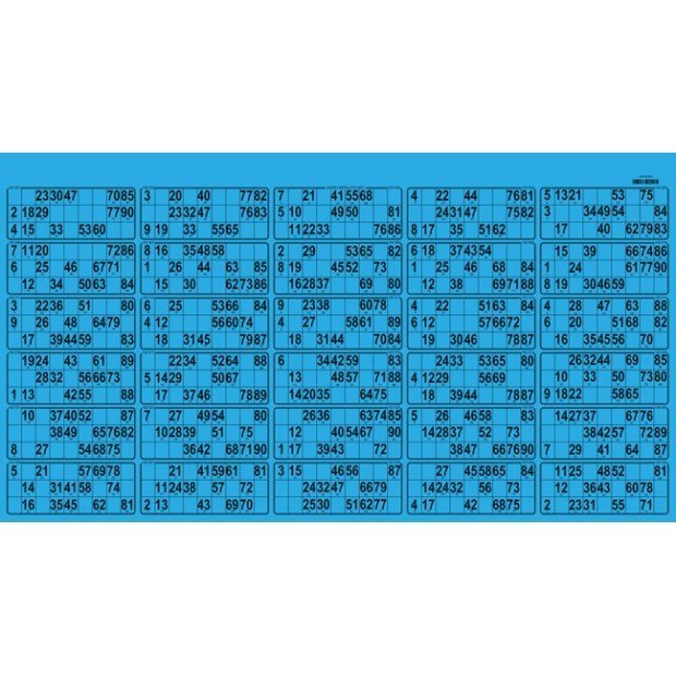 17 Thick cardboard 90 ball bingo cards - 30 grids