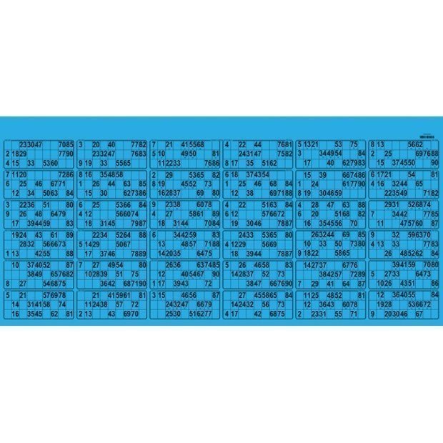 14 Thick cardboard 90 ball bingo cards - 36 grids