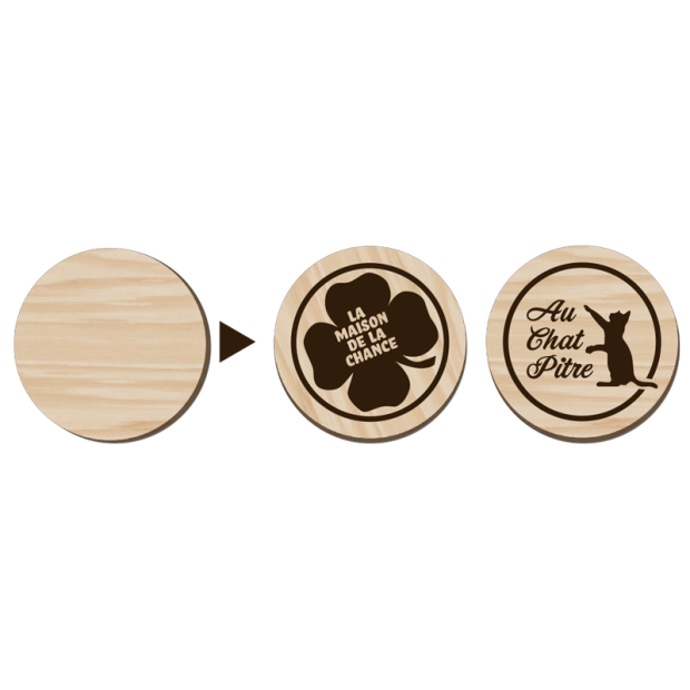 500 Personalised wooden token