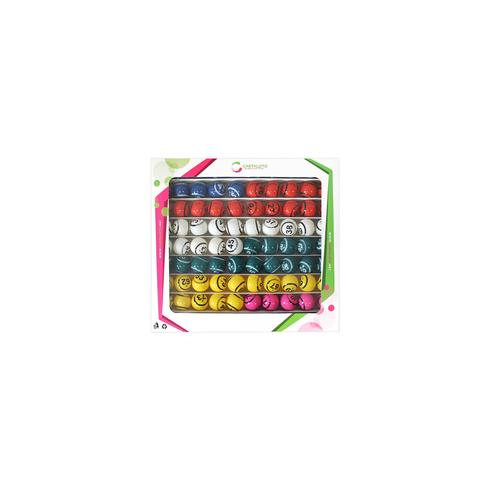 90 Boules multicolore numéroté pour rifle/loto | Maison Deffès