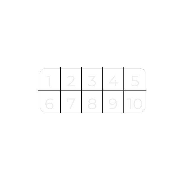 Sheet blank sticky label with stampable boxes