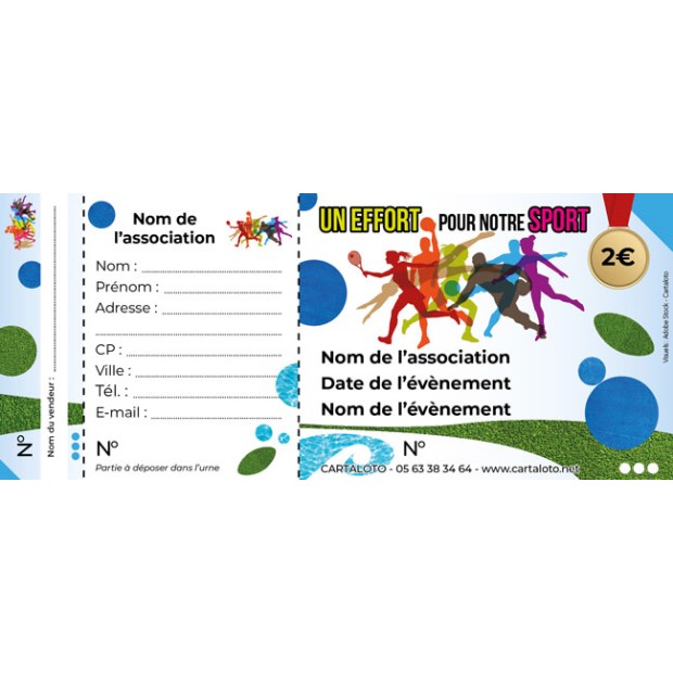 Ticket tombola personnalisé - Sport