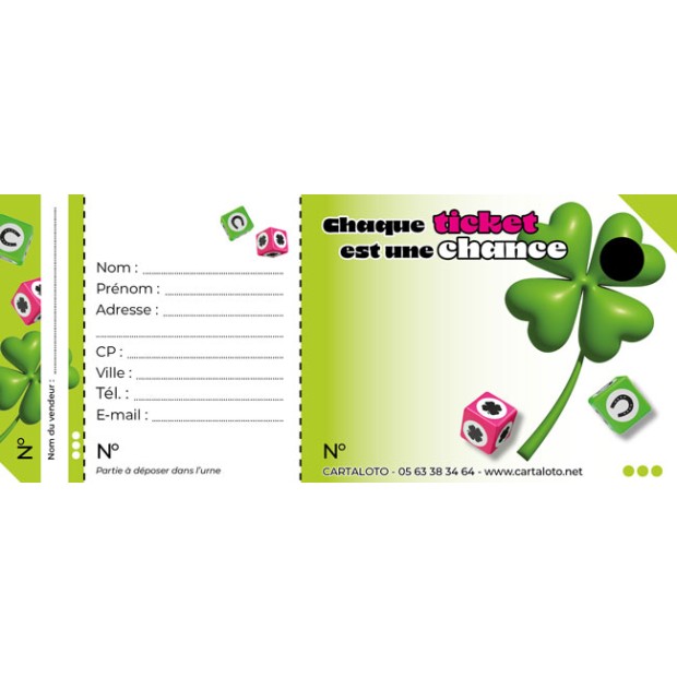 Ticket tombola personnalisé - Chance