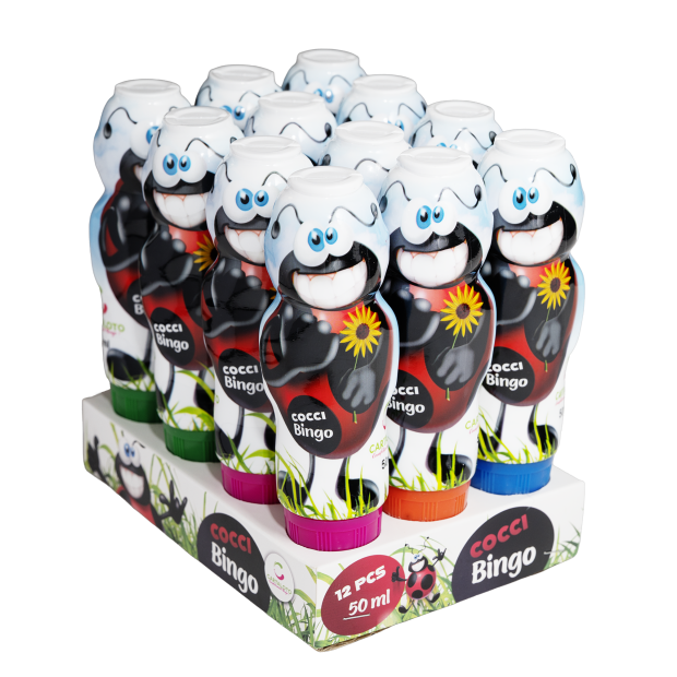 Ladybug bingo daubers on display stand