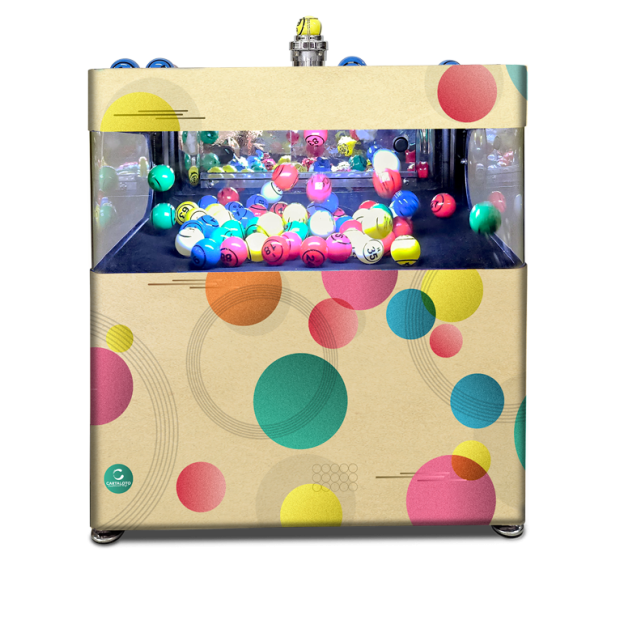 Abstract Nano airball bingo machine with flight case