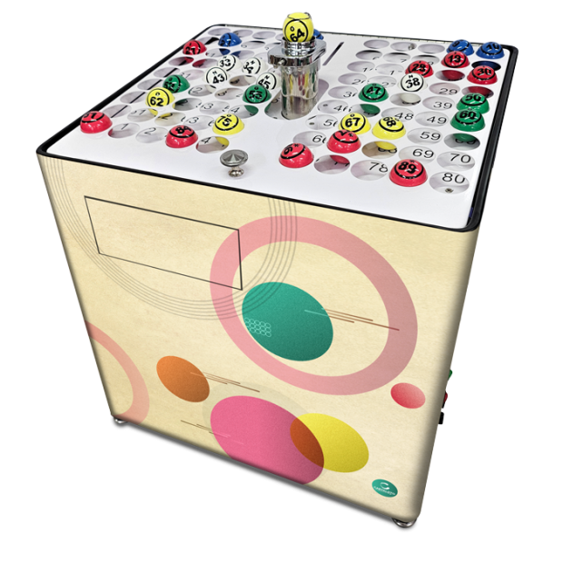 Abstract Nano airball bingo machine with flight case