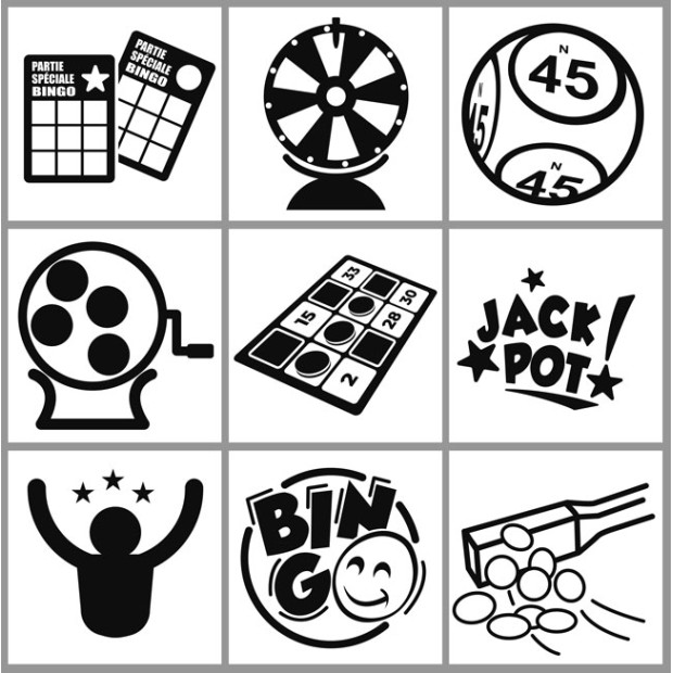 Set of 9 rubber trodat stamp symbols