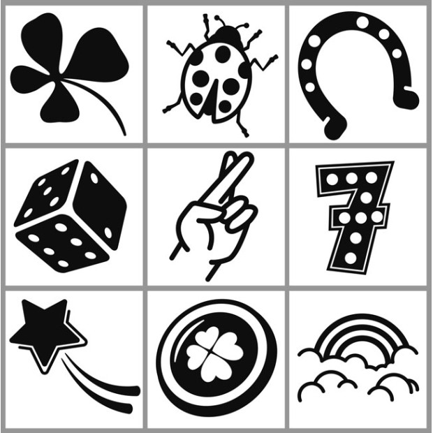 Jeux de 9 symboles caoutchouc - Chance
