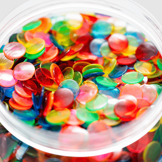 Tube of 1000 plastic bingo chips