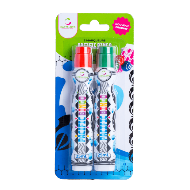 Marqueurs Pacific bingo par 2 - Rouge & Vert