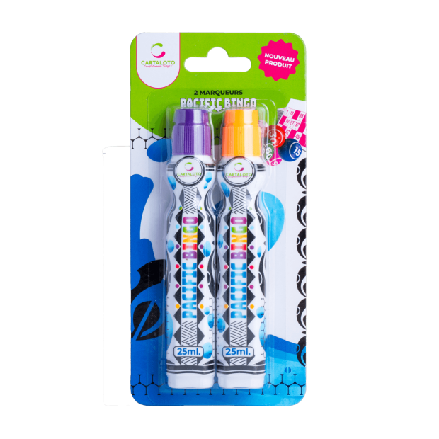 Marqueurs Pacific bingo par 2 - Violet & Jaune