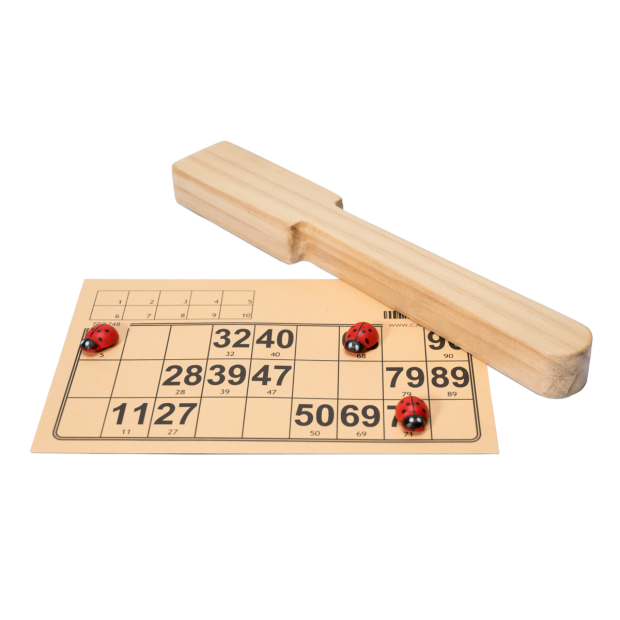Wooden magnetic wand + 3 ladybugs