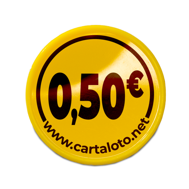 Jetons plastique buvette - 0,5€ Jaune - face