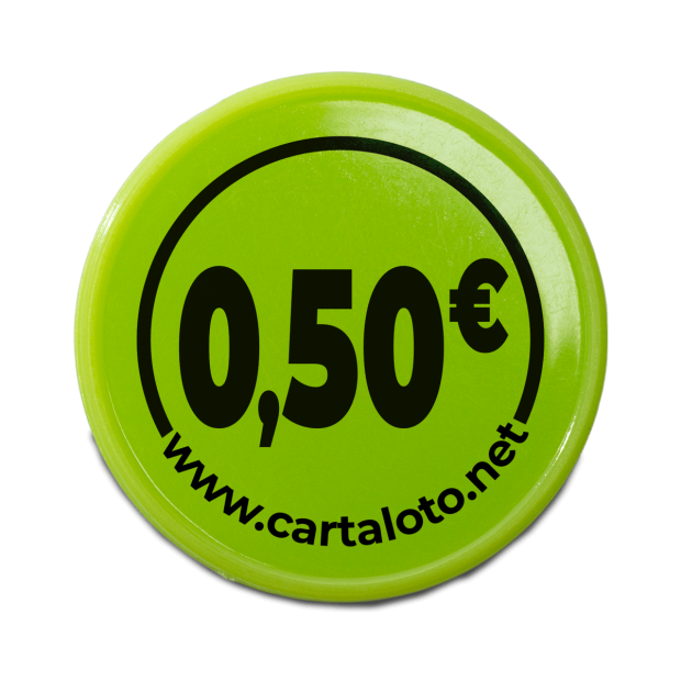 Jetons plastique buvette - 0,5€ Vert - face