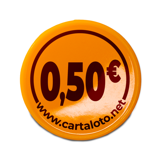Jetons plastique buvette - 0,5€ Orange - face