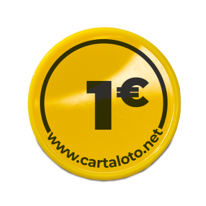 Jetons plastique buvette - 1€ Jaune - face