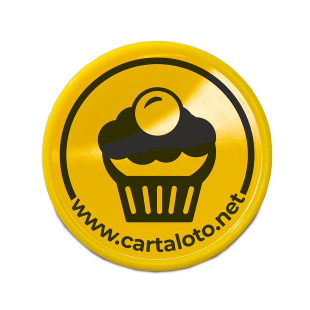 Jetons plastique buvette - dessert jaune - face