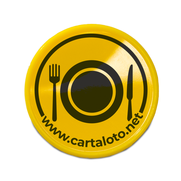 Jetons plastique buvette - repas jaune - face