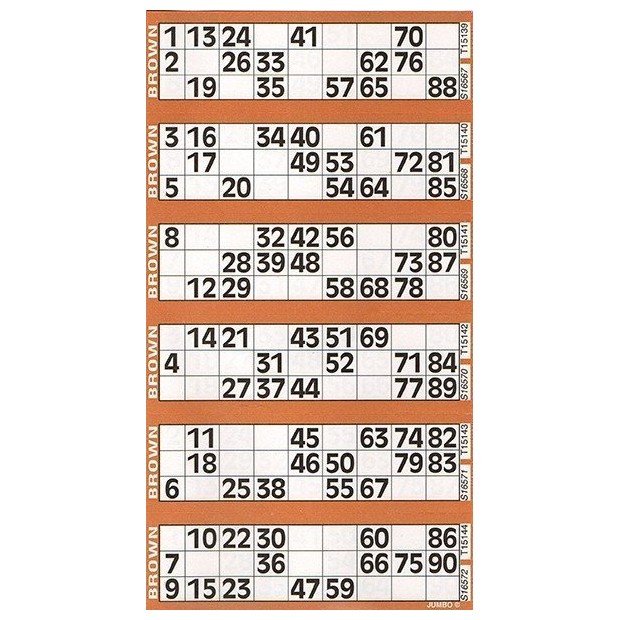 Jumbo Bingo ticket booklets