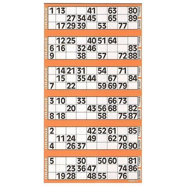 Jumbo Bingo ticket booklets